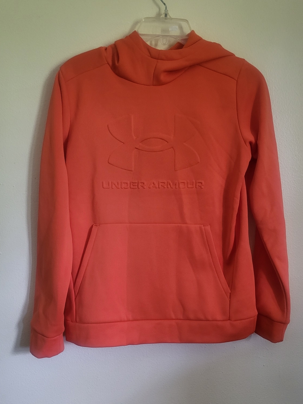 Under Armour Youth L Orange Pullover Hoodie Sweater